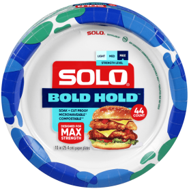 SOLO Paper Plates, Max Strength, 10 Inch