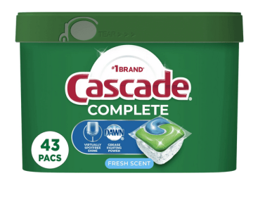 Cascade Complete Action Pacs, Dishwasher Detergent, Fresh, 43 Count