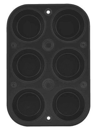 Mainstays 6 Cup Nonstick Steel Muffin Pan, 2.9" Cup, Gray