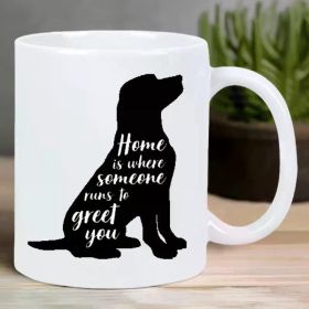 Ceramic Dog Silhouette Coffee Mug - Reusable, Insulated, Hand-Wash Only - Multipurpose, No Electricity Needed