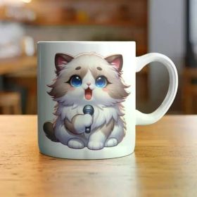 1pc Cute Cat Singing Mug Best Gift for Musical Cat Lovers Perfect Mothers Day Gift Ideal for Birthdays Unique Coffee
