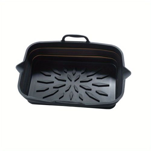 Rectangular Air Fryer Liners; Foldable Silicone Tray; Air Fryer Accessories; Reusable Grill Plate; Heat Resistant Microwave Silicone Plate; Home