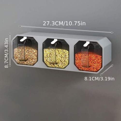 1pc Punch-free Wall-mounted Seasoning Box; Seasoning Jar; Kitchen Seasoning Storage Container; Seasoning Bottle; Spice Box Organizer; Seasoning S
