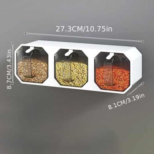 1pc Punch-free Wall-mounted Seasoning Box; Seasoning Jar; Kitchen Seasoning Storage Container; Seasoning Bottle; Spice Box Organizer; Seasoning S
